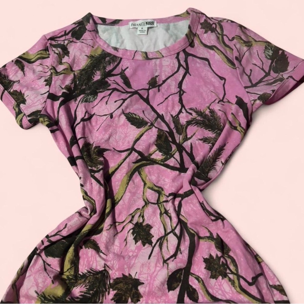 Pink Camouflage Graphic T-Shirt